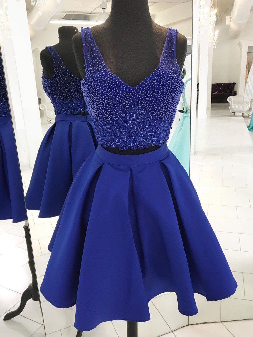 Two Piece Homecoming Dresses Straps Beading Sparkly Short Prom Dress Party Dress JK799|Annapromdress Anna PromDress Two Piece Homecoming Dresses Straps Beading Sparkly Short Prom Dress Party Dress JK799|Annapromdress Anna PromDress