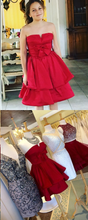 Red Homecoming Dresses A-line Strapless Bowknot Short Prom Dress Party Dress JK812|Annapromdress