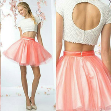 Two Piece Homecoming Dresses Beautiful Beading Tulle Short Prom Dress Party Dress JK814|Annapromdress