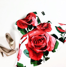 Beautiful Rose Floral Print Homecoming Dresses Strapless Short Prom Dress Party Dress JK816|Annapromdress