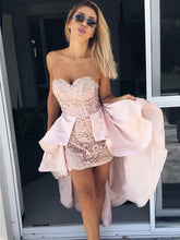 High Low Homecoming Dresses Sweetheart Lace Short Prom Dress Beautiful Party Dress JK829|Annapromdress