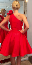 Simple Red Homecoming Dresses Cheap One Shoulder A Line Short Prom Dress Party Dress JK832|Annapromdress