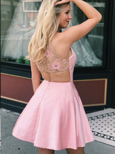Pink Homecoming Dresses A-line Beading Short Prom Dress Sexy Party Dress JK853|Annapromdress