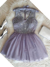 Lilac Homecoming Dresses Aline Appliques V-neck Short Prom Dress Party Dress JK864|Annapromdress
