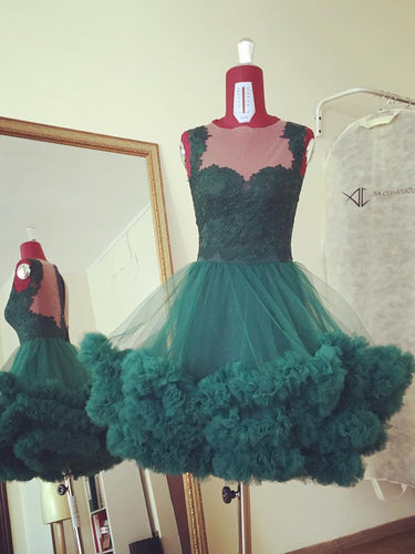 Beautiful Homecoming Dresses A-line Dark Green Short Prom Dress Cute Party Dress JK882|Annapromdress