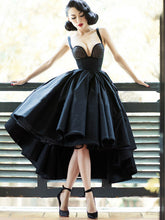 Little Black Dress Vintage Homecoming Dresses High Low Short Prom Dress Party Dress JK893|Annapromdress