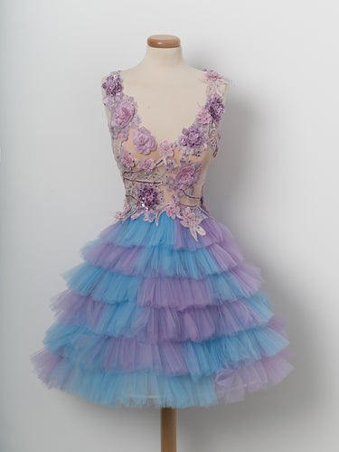 Lace Homecoming Dresses Aline V-neck Cute Short Prom Dress Vintage Party Dress JK900|Annapromdress
