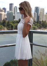 Chic Homecoming Dresses Bateau A Line Lace Open Back Short Prom Dress Fashion Party Dress JK920|Annapromdress