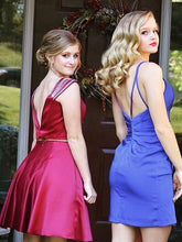 Royal Blue Homecoming Dresses Tight Slit Cheap Short Prom Dress Simple Party Dress JK924|Annapromdress