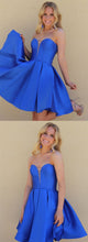 Simple Homecoming Dresses A-line Sweetheart Royal Blue Short Prom Dress Cheap Party Dress JK930|Annapromdress