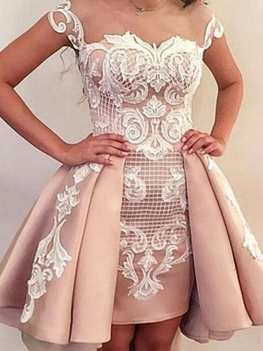 High Low Homecoming Dresses Appliques Sheath Sexy Short Prom Dress Fashion Party Dress JK933|Annapromdress
