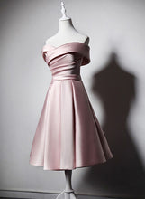 Satin Homecoming Dresses Aline Off-the-shoulder Simple Short Prom Dress Party Dress JK952|Annapromdress