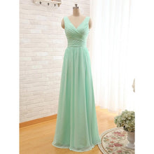 Bridesmaid Dresses Long Sweetheart V-neck Sage Bridesmaid Dresses #JKB002