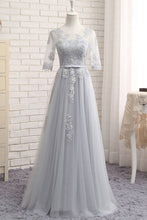 Bridesmaid Dresses Tulle Appliques Silver Bridesmaid Dresses #JKB003