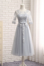 Bridesmaid Dresses Tulle Appliques Silver Bridesmaid Dresses #JKB003