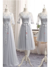 Bridesmaid Dresses Tulle Appliques Silver Bridesmaid Dresses #JKB003