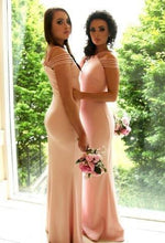 Bridesmaid Dresses Sheath/Column Off-the-shoulder Bridesmaid Dresses #JKB008