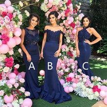 Bridesmaid Dresses Trumpet/Mermaid Sexy Dark Navy Bridesmaid Dresses #JKB011