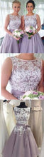 Bridesmaid Dresses Organza Blue Lilac Short Lace Bridesmaid Dresses #JKB012