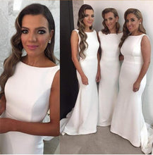 Cheap Bridesmaid Dresses Bateau Sheath/Column Sexy Long Bridesmaid Dresses JKB019