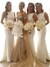 Cheap Bridesmaid Dresses Bateau Sheath/Column Sexy Long Bridesmaid Dresses JKB019