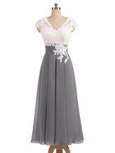 Cheap Bridesmaid Dresses A-line V-neck Floor-length Appliques Bridesmaid Dresses #JKB022