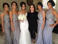 Sexy Bridesmaid Dresses Trumpet/Mermaid Short Train Lavender Bridesmaid Dresses JKB034