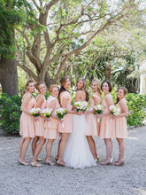Chic Bridesmaid Dresses Pearl Pink A-line Short/Mini Chiffon Bridesmaid Dresses JKB052