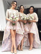 Sexy Bridesmaid Dresses Asymmetrical Organza Beautiful Long Bridesmaid Dresses JKB055