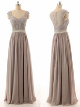 Sexy Bridesmaid Dresses A-line Straps Floor-length Chiffon Long Bridesmaid Dresses JKB056