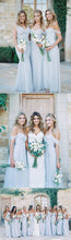Cheap Long Bridesmaid Dresses Halter Sheath/Column Chiffon Bridesmaid Dresses JKB065|Annapromdress