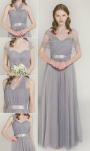 Chic Bridesmaid Dresses One for All Dress A-line Tulle Grey Bridesmaid Dresses JKB071|Annapromdress