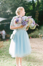Short Bridesmaid Dresses A-line Scoop Tea-length 3D Flower Lace Bridesmaid Dresses JKB074|Annapromdress
