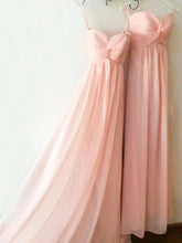 Long Bridesmaid Dresses Sweetheart A Line Floor-length Pink Bridesmaid Dresses JKB077|Annapromdress