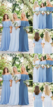 Beautiful Bridesmaid Dresses Off-the-shoulder A Line Long Chiffon Boho Bridesmaid Dresses JKB079|Annapromdress