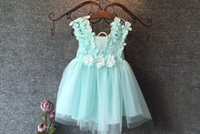 2017 Flower Girl Dresses Short Hand-Made Flower Scoop Tulle JKF002