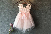 2017 Flower Girl Dresses Short Hand-Made Flower Scoop Tulle JKF002