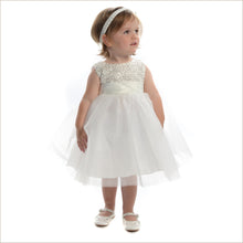 2017 Flower Girl Dresses White Lace Sequins Bowknot Tulle JKF004