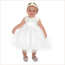 2017 Flower Girl Dresses White Lace Sequins Bowknot Tulle JKF004