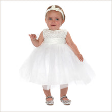 2017 Flower Girl Dresses White Lace Sequins Bowknot Tulle JKF004