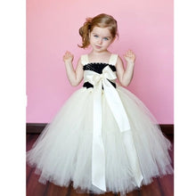 2017 Flower Girl Dresses Floor-length Champagne Bowknot Straps Tulle JKF007