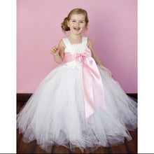 2017 Flower Girl Dresses Floor-length Champagne Bowknot Straps Tulle JKF007