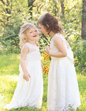 2017 Flower Girl Dresses Lace Ivory Floor-length Bowknot Tulle JKF015