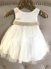 2017 Flower Girl Dresses Cute Ivory Pink Bowknot Beading Tulle JKF018