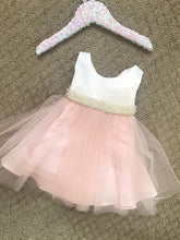 2017 Flower Girl Dresses Cute Ivory Pink Bowknot Beading Tulle JKF018