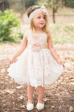 2017 Flower Girl Dresses Knee-length Hand-Made Flower Scoop Tulle JKF021