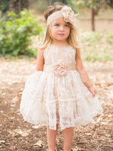 2017 Flower Girl Dresses Knee-length Hand-Made Flower Scoop Tulle JKF021