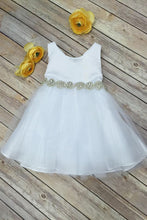 2017 Flower Girl Dresses Scoop Bowknot Knee-length Ivory Organza JKF023