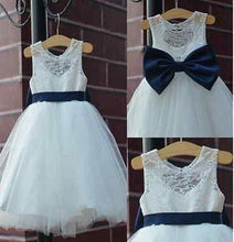 2017 Flower Girl Dresses Princess Lovely White Lace Tulle JKF025