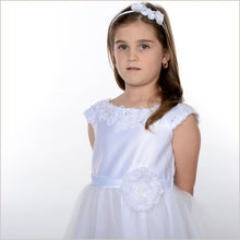 2017 Flower Girl Dresses Tea-length Ribbons Belt White Tulle And Satin JKF032